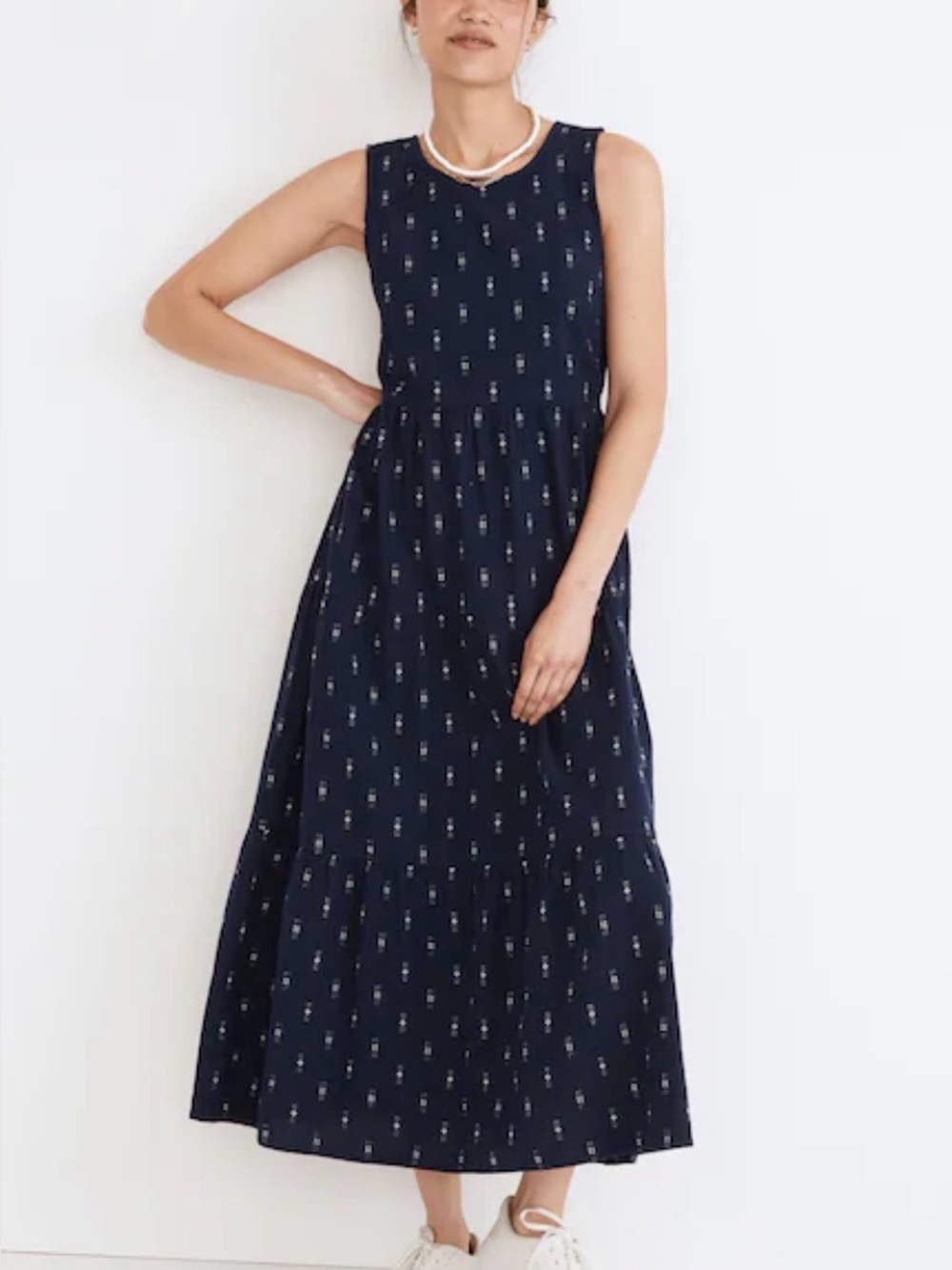 Madewell Cattail Cutout Tiered Midi Dress Size Medium